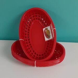Coca Cola Retro Red Food Baskets, Hamburgers, Fries, Great for BBQ, 8 PCs NEW